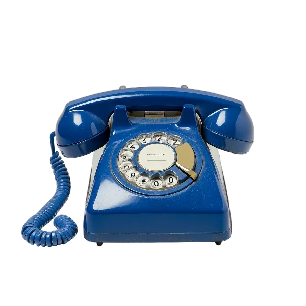 Niebieski telefon tarczowy symbolizujący kontakt z Biurem Rachunkowym Bylica w Bielsku-Białej